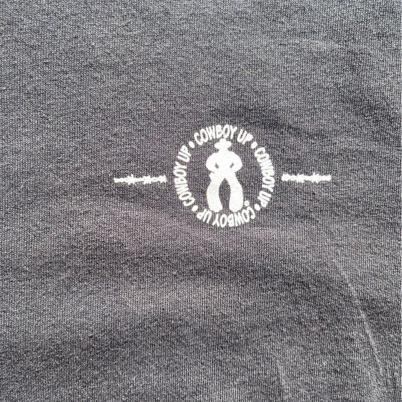 Men’s Cowboy Up T-Shirt Black Beer Women L Crew Range Country Ranch Cattle - Picture 5 of 12